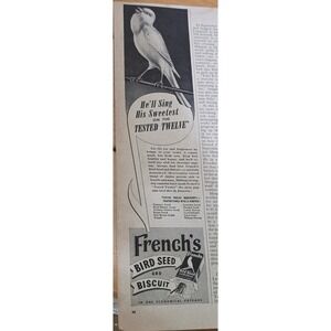 Frenchs Bird Seed Print ads 1939 &1946 Vintage Advertisement
